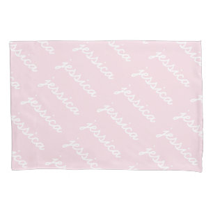 Add-Your-Name Pink Cursive Name  Pillowcase