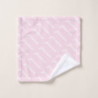 Add-Your-Name Pink  Cursive Name  Wash Cloth