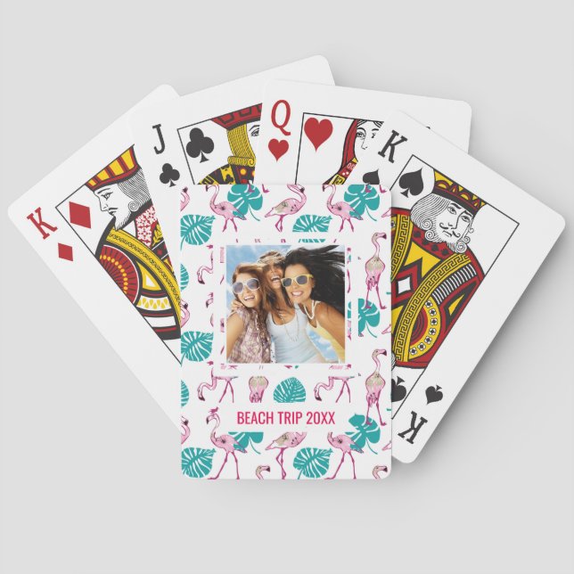 Add Your Name | Pink Flamingos Playing Cards (Back)
