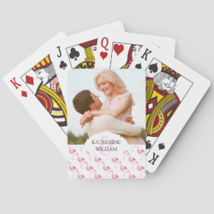 Add Your Name   Pink Flamingos Playing Cards