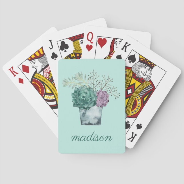 Add Your Name | Plant Happiness Collection | Succu Playing Cards (Back)