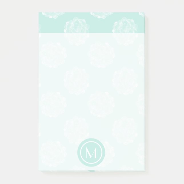 Add Your Name | Plant Happiness | Pastel Succulent Post-it Notes (Front)