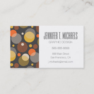 Add Your Name Polka Dot Stripe Pattern Business Card