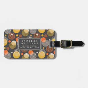 Add Your Name Polka Dot Stripe Pattern Luggage Tag