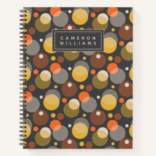 Add Your Name   Polka Dot Stripe Pattern Notebook
