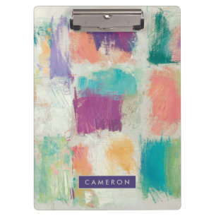 Add Your Name   Popsicles II Stone Abstract Print Clipboard