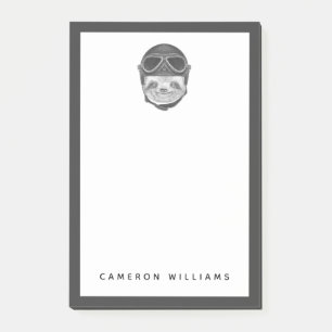 Add Your Name   Portrait Of Sloth   Vintage Helmet Post-it Notes
