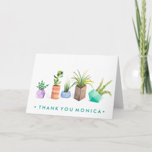 Add Your Name   Pot of Succulents Thank You Card