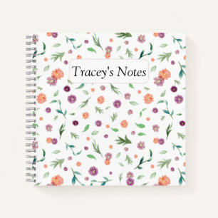 Add Your Name! Pretty Flower Notebook for Mom