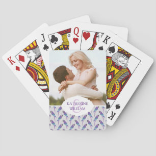 Add Your Name Purple Parrots Playing Cards