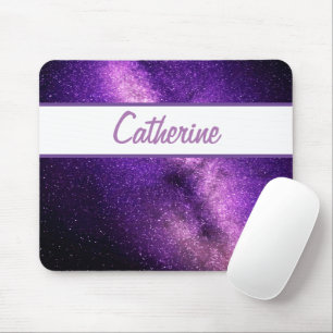 ADD YOUR NAME  - Purple Space Mouse Mat