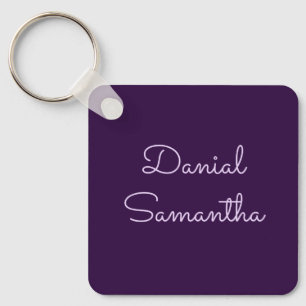 Add Your Name Purpule Personalised  Key Ring