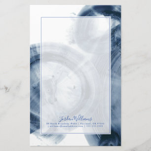 Add Your Name Quasars - Inky Blue Circles Stationery