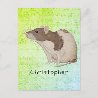 Add Your Name Rat Design Postcard