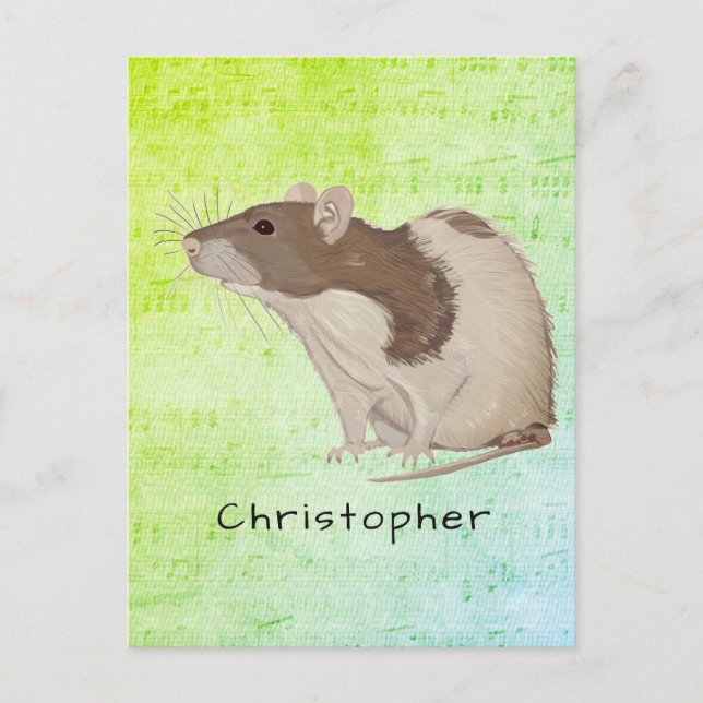 Add Your Name Rat Design Postcard (Front)