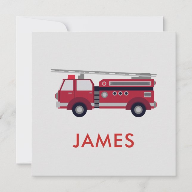 Add Your Name Red Fire truck Personalised (Front)