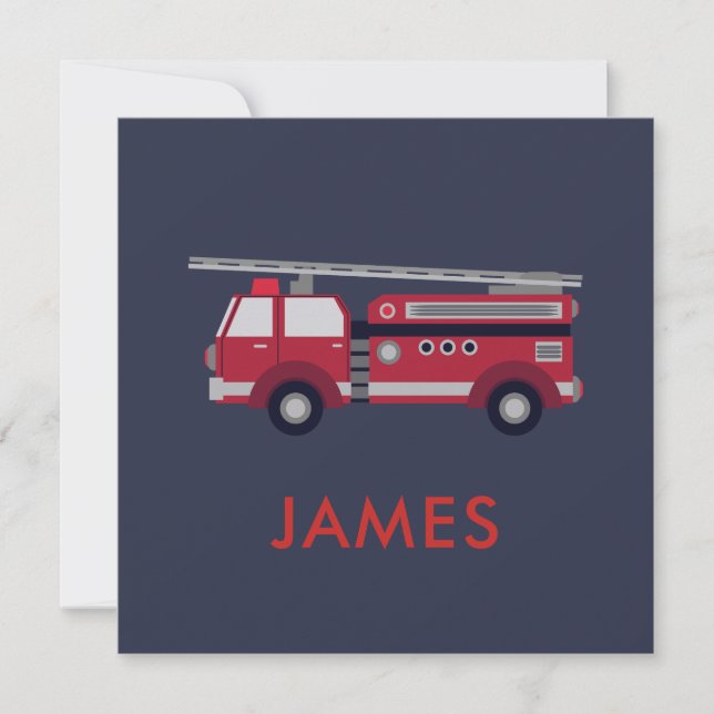 Add Your Name Red Fire truck Personalised (Front)