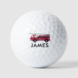 Add Your Name Red Fire truck Personalised Golf Balls
