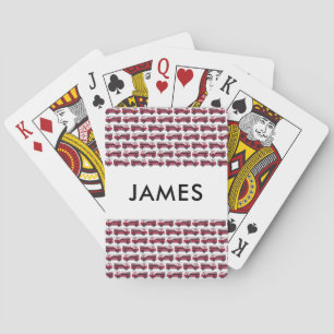 Add Your Name Red Fire truck Personalised Playing Cards