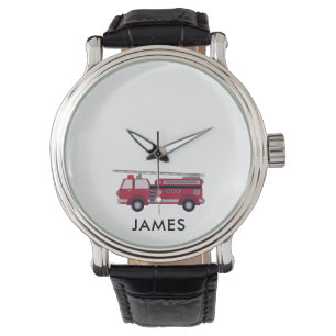 Add Your Name Red Fire truck Personalised Watch