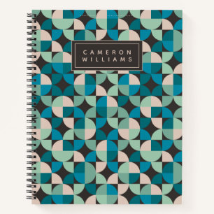 Add Your Name Retro Vintage 60's Pattern Notebook