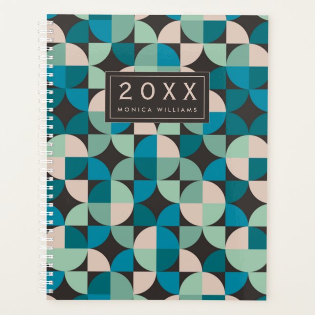 Add Your Name | Retro Vintage 60's Pattern Planner (Front)