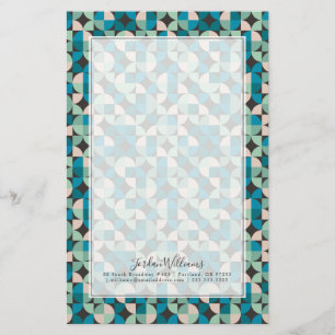 Add Your Name Retro Vintage 60's Pattern Stationery