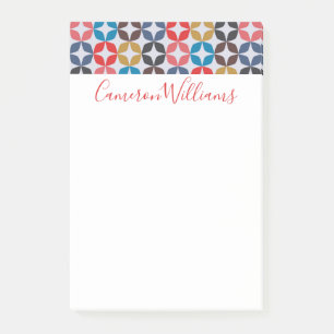 Add Your Name   Retro Vintage Star Pattern Post-it Notes
