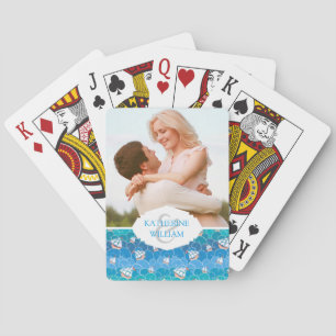 Add Your Name Rocky Sea Pattern Playing Cards