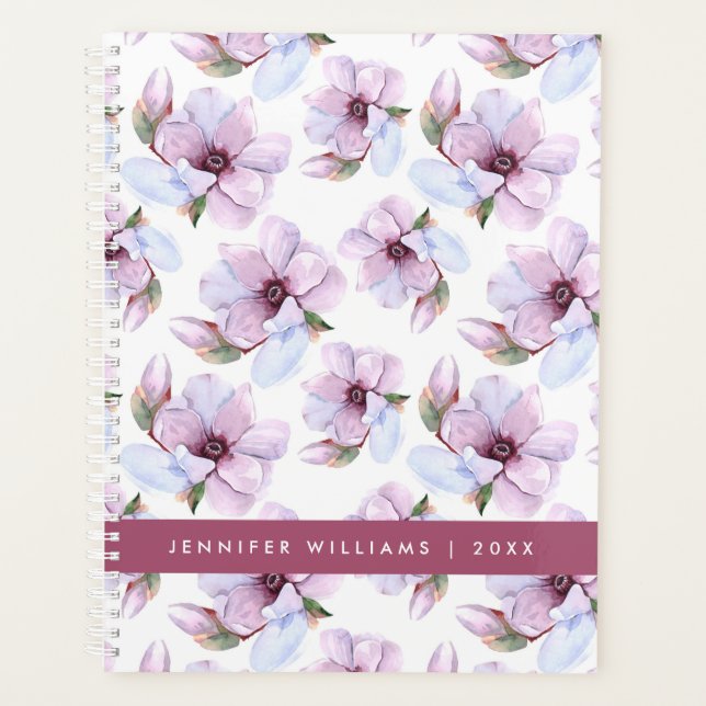 Add Your Name | Romantic Floral Pattern Planner (Front)