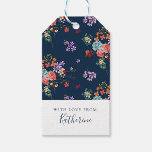 Add Your Name   Rose Bouquet Floral Pattern Gift Tags