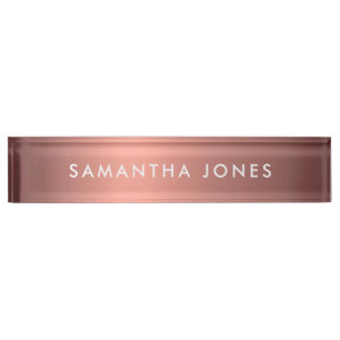 Add Your Name Rose Gold Business Nameplate