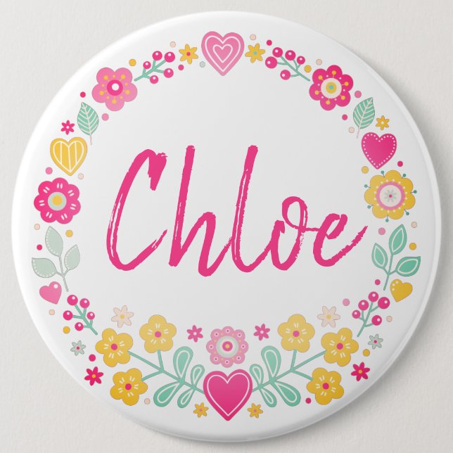 Add Your Name -  Round Button (Front)