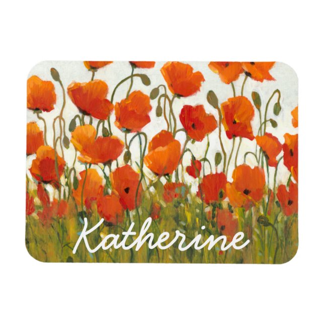 Add Your Name | Rows of Poppies I Magnet (Horizontal)