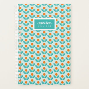 Add Your Name Scandinavian Geometric Orange Planner