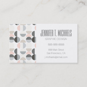 Add Your Name   Scandinavian Style Semi-Circle Business Card