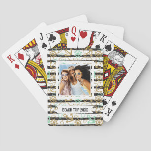 Add Your Name Sea Anchor Pattern Playing Cards