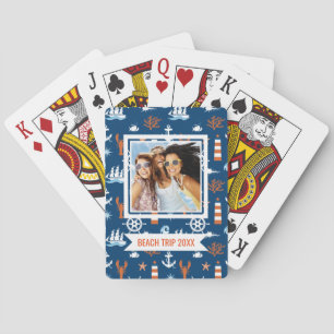 Add Your Name   Sea Theme Pattern Playing Cards