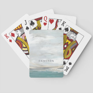 Add Your Name Seafoam Vista Playing Cards