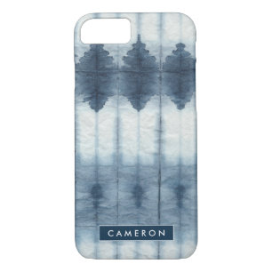 Add Your Name   Shibori Indigio Print iPhone 8/7 Case