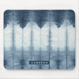 Add Your Name Shibori Indigio Print Mouse Mat