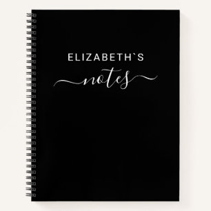 Add Your Name Simple Black Notebook
