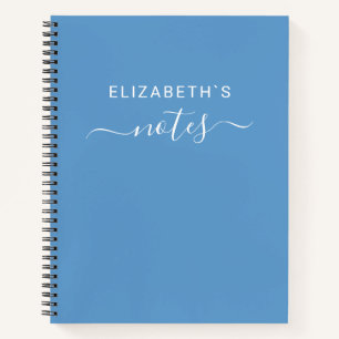 Add Your Name   Simple Blue Notebook