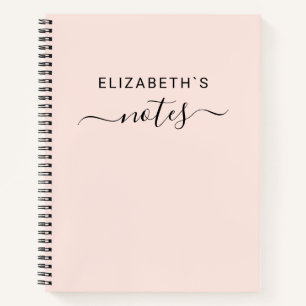 Add Your Name Simple Blush Pink Notebook