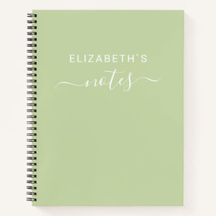 Add Your Name   Simple Green Notebook