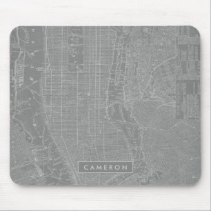 Add Your Name   Sketch of New York City Map Mouse Mat