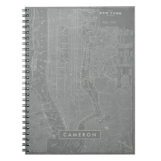 Add Your Name | Sketch of New York City Map Notebook (Front)