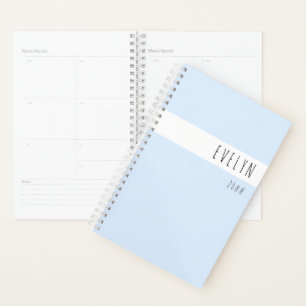 Add your Name Skinny Font Powder Blue Planner
