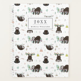 Add Your Name   Sleepy Sweet Sloth Pattern Planner