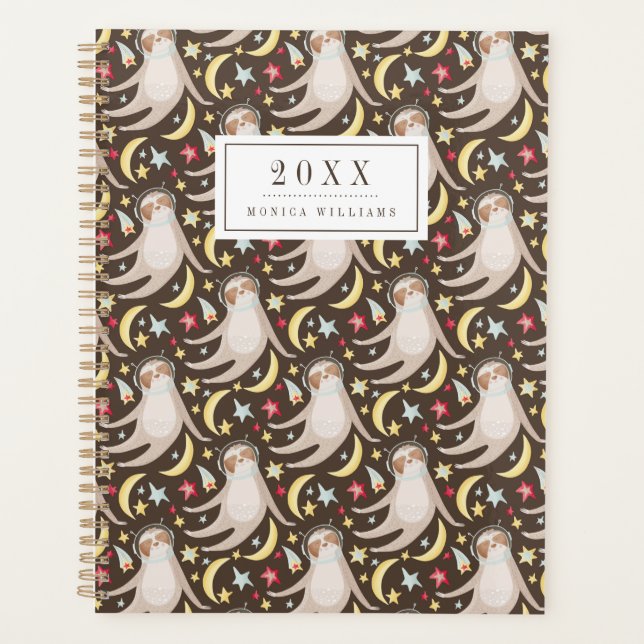 Add Your Name | Sloth Astronaut Pattern Planner (Front)